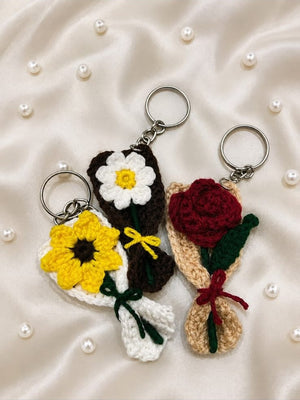 Mini Bloom Crochet Flower Keychains
