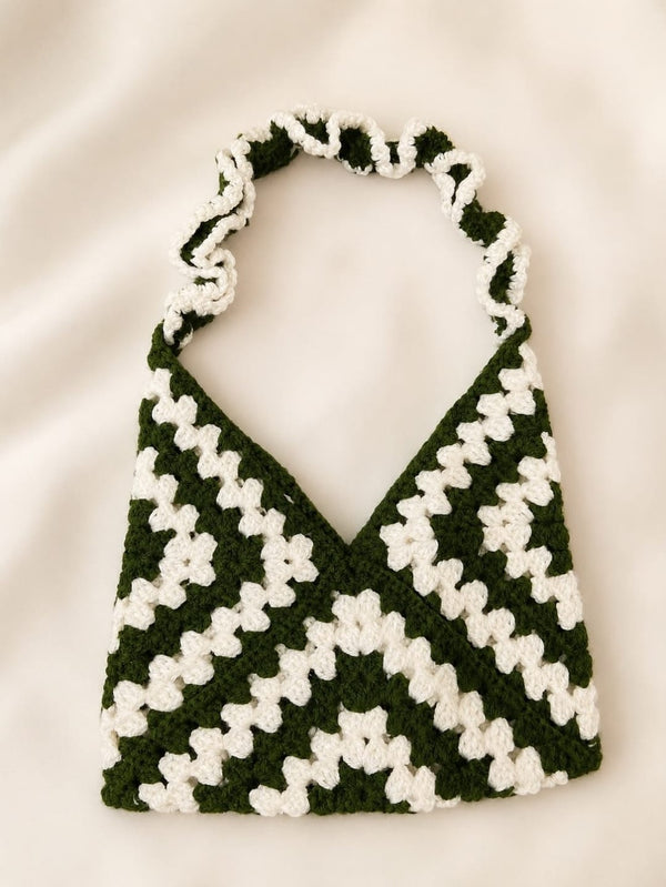 Handmade Crochet Floral Bag