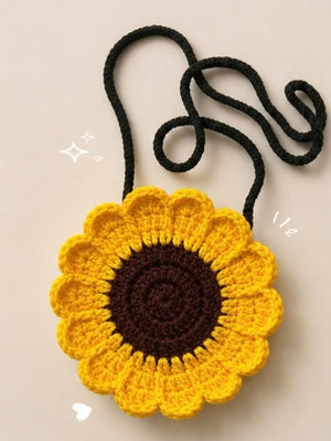 Crochet Sunflower Mini Bag