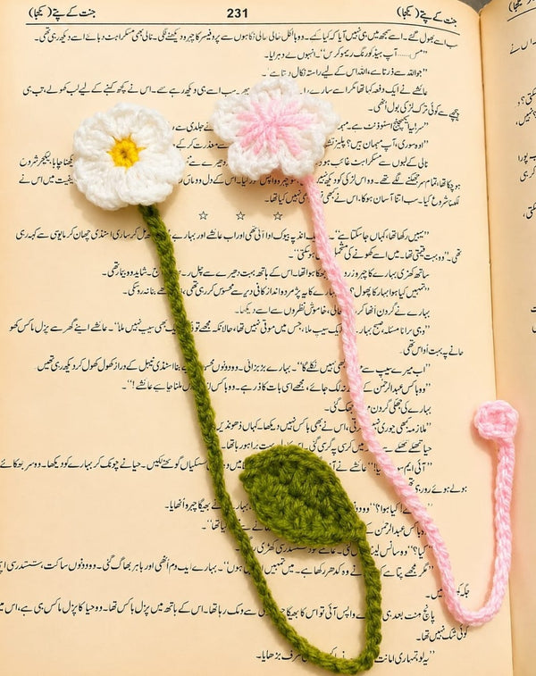 Handmade Crochet Flower Bookmark[PACK OF 2]